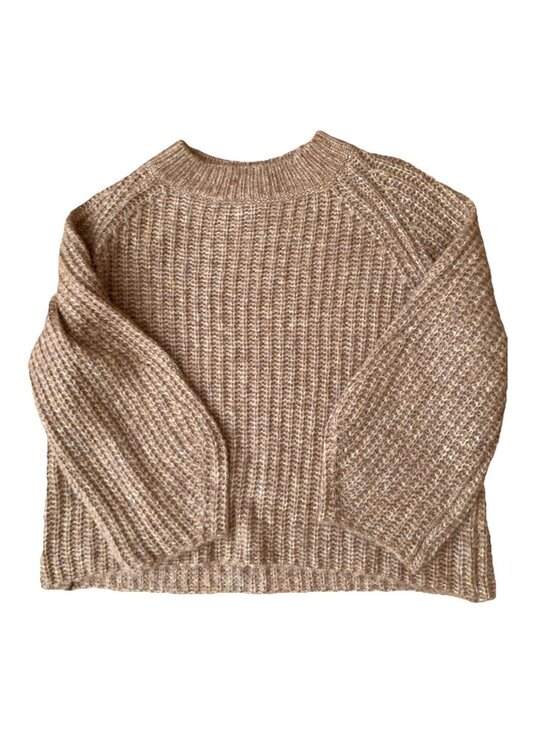L’academie Sweaters - L’academie Medium Alpaca Wool Sweater Oversized Tan Brown Chunky Knit Soft